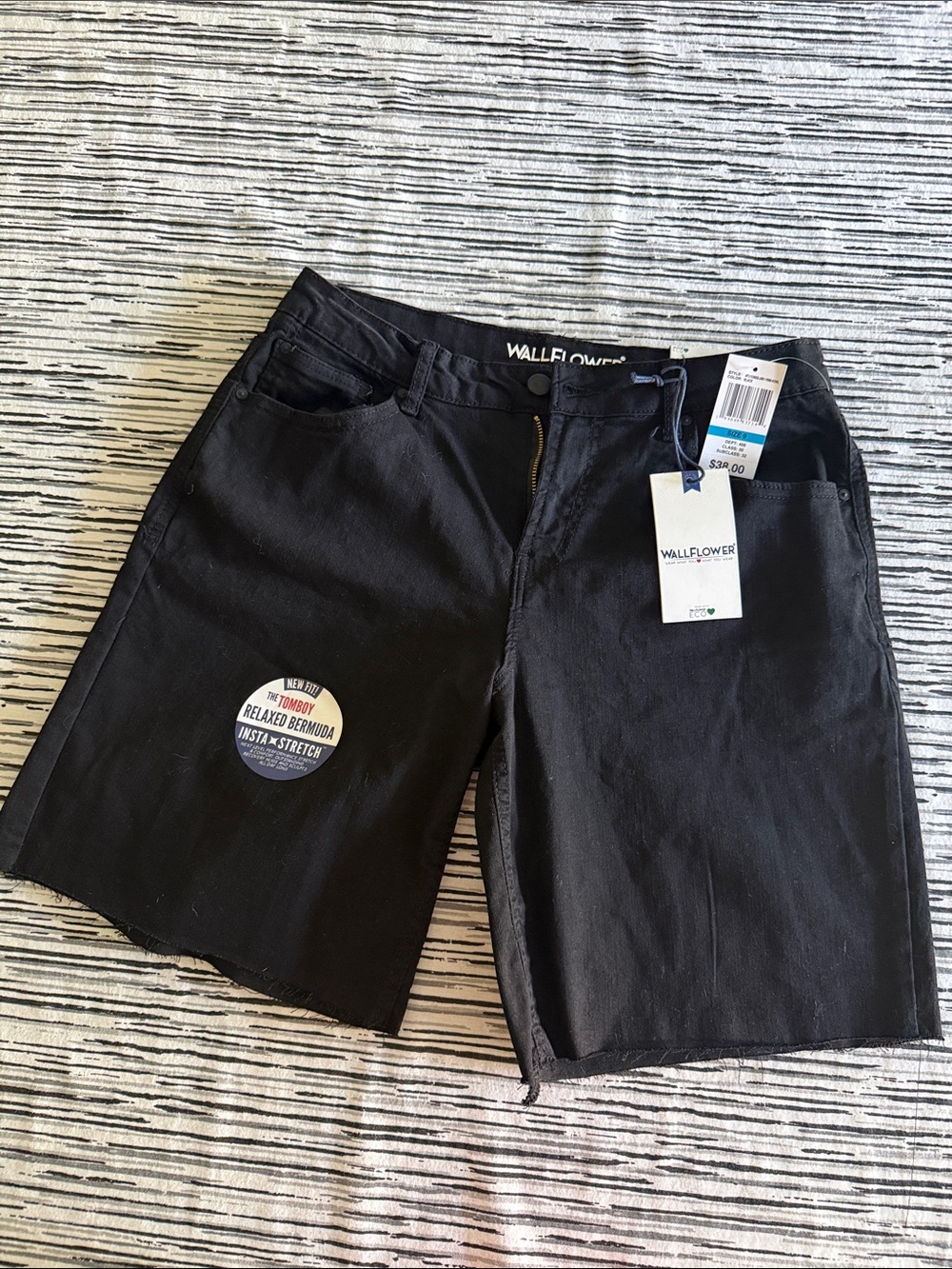 Wallflower Black Relaxed Bermuda Shorts